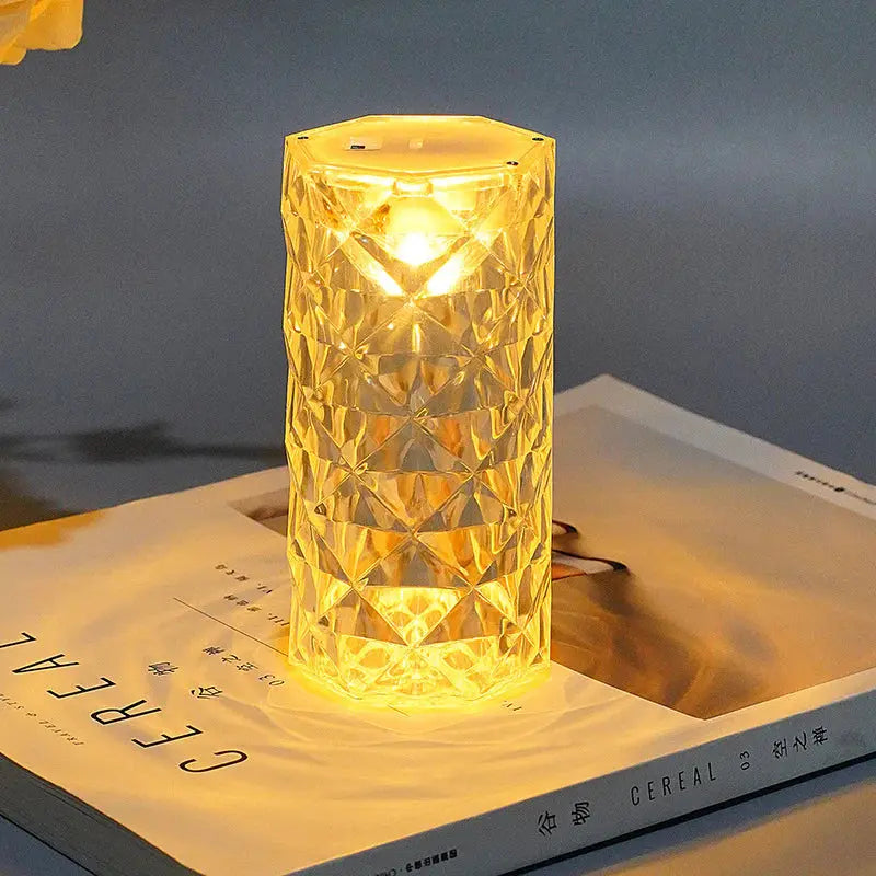 Table Lamp Lighting Rose Atmosphere Lamp Crystal Bedside Small Night Light Happy Discount Mart